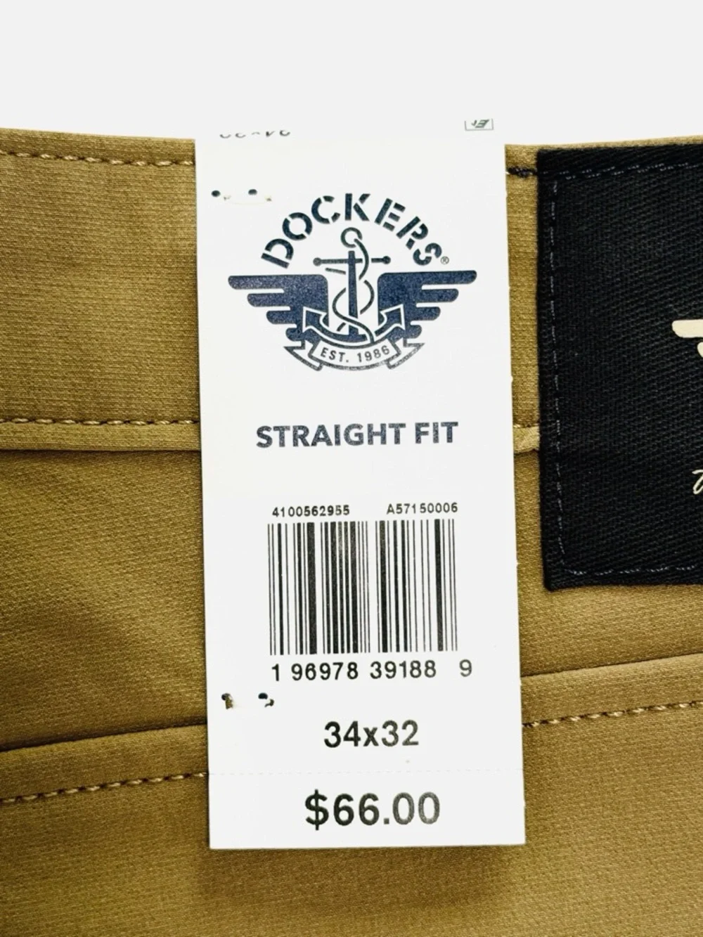 Dockers Pants Go Jean Cut Straight Fit Security Pocket British Khaki Size 34x32